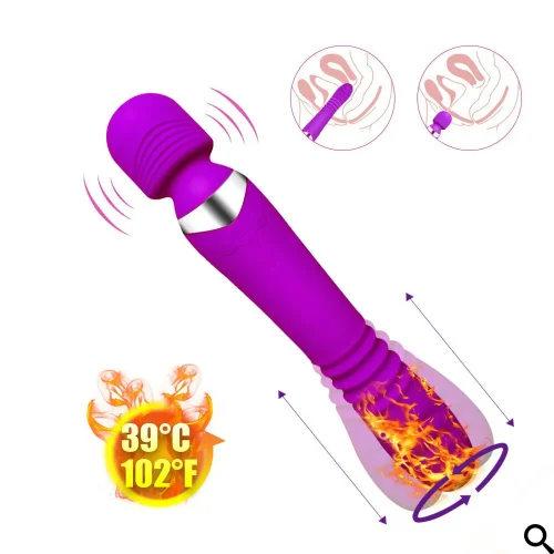 AV Heating Stretch Massager Magic Wand Dildo G Spot Vibrator For Woman Powerful Adult Sex Toys Personal Clit clitoris stimulator