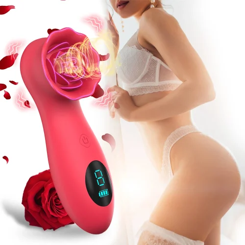 Rose G Spot Vibrator for Women Clitoris Stimulator Vagina Nipple Massager Powerful LCD Female Masturbator Sex Toys Adults 18+